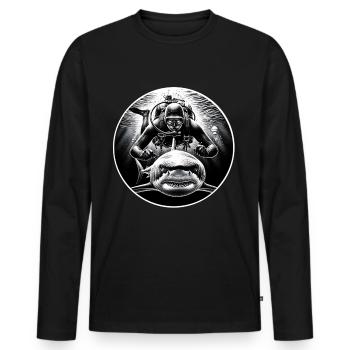 Taucher Tauchen - Männer Premium Bio Langarmshirt - Schwarz - Vorne - Nico (187cm)