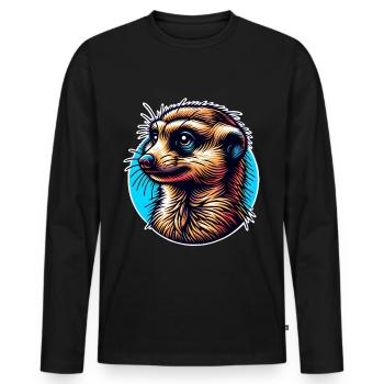 Suricate - T-shirt manches longues Premium bio Homme - noir - Devant - Nico (187cm)