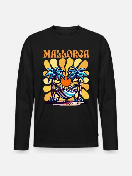 Majorca - Men's Premium Organic Long Sleeve Shirt - black