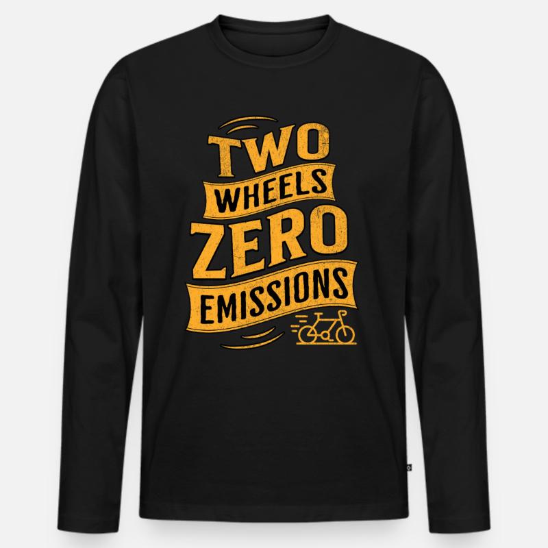E-Bike E-Biker - Männer Premium Bio Langarmshirt - Schwarz