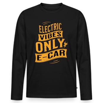 Elektroauto E-Auto Elektromobilität - Männer Premium Bio Langarmshirt - Schwarz - Vorne - Nico (187cm)
