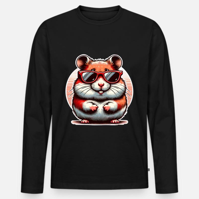 Hamster - Männer Premium Bio Langarmshirt - Schwarz