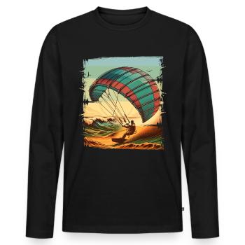 Kitesurfen Kitesurfer Kiteboard - Männer Premium Bio Langarmshirt - Schwarz - Vorne - Nico (187cm)