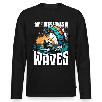 Kitesurf Kitesurfer Kiteboard - T-shirt manches longues Premium bio Homme - noir - Devant - Nico (187cm)