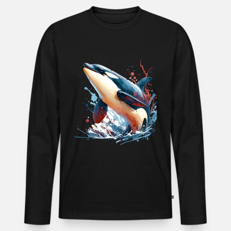 Orca Schwertwal - Männer Premium Bio Langarmshirt - Schwarz