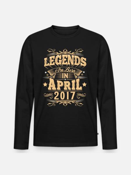 April 2017 Birthday Legend - Men's Premium Organic Long Sleeve Shirt - black