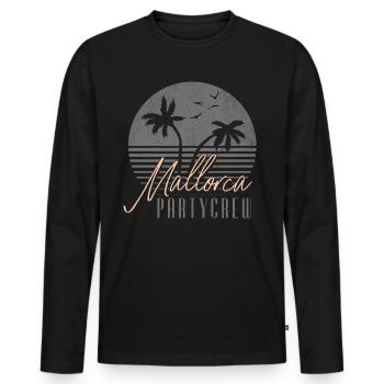 Mallorca Party Crew - T-shirt manches longues Premium bio Homme - noir - Devant - Nico (187cm)