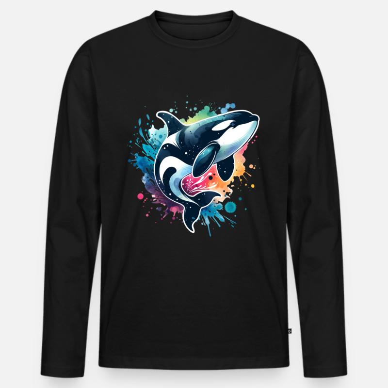 Orca Schwertwal - Männer Premium Bio Langarmshirt - Schwarz