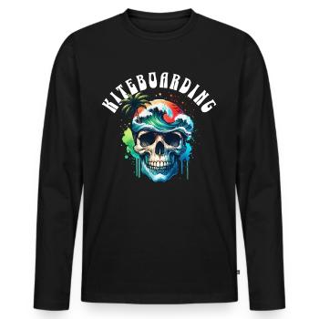 Kitesurf Kitesurfer Kiteboard - T-shirt manches longues Premium bio Homme - noir - Devant - Nico (187cm)