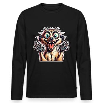 Suricate - T-shirt manches longues Premium bio Homme - noir - Devant - Nico (187cm)