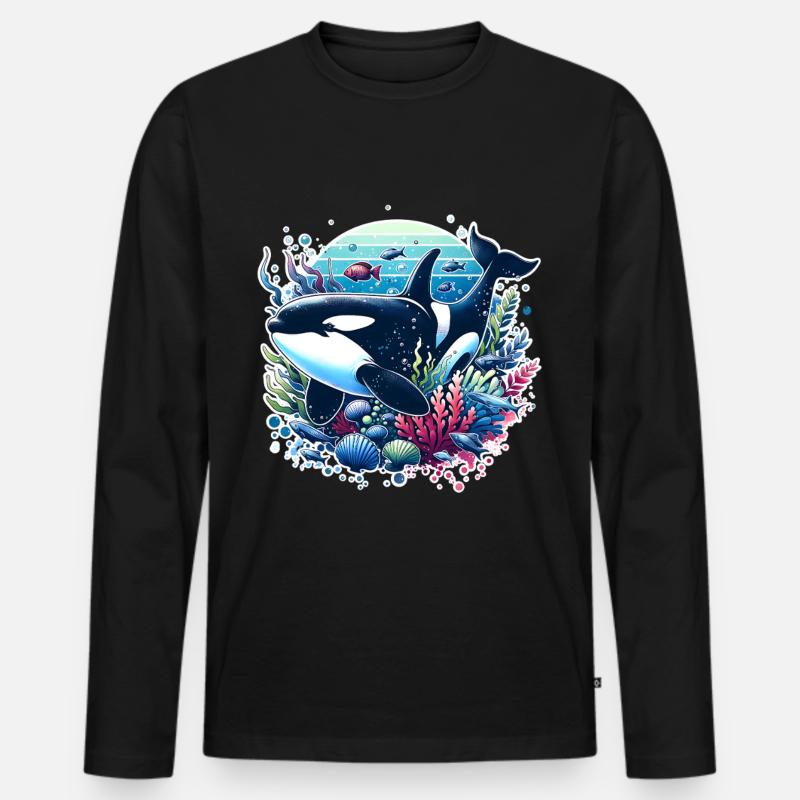 Orca Schwertwal - Männer Premium Bio Langarmshirt - Schwarz