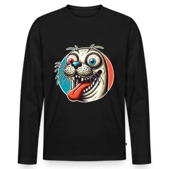 Seal seal - Men's Premium Organic Long Sleeve Shirt - black - Front - Nico (187cm)