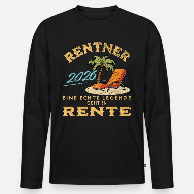 Rentner 2026 - Männer Premium Bio Langarmshirt - Schwarz