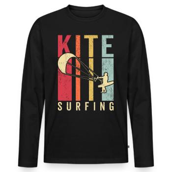 Kitesurfer Kiteboard Kitesurfen Kitesurf - Männer Premium Bio Langarmshirt - Schwarz - Vorne - Nico (187cm)