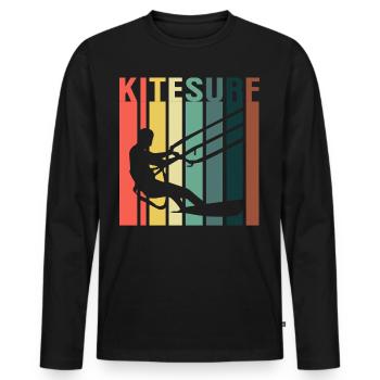 Kitesurfer Kiteboard Kitesurfen Kitesurf - Männer Premium Bio Langarmshirt - Schwarz - Vorne - Nico (187cm)