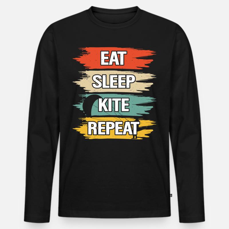Kitesurfer Kiteboard Kitesurfen Kitesurf - Männer Premium Bio Langarmshirt - Schwarz