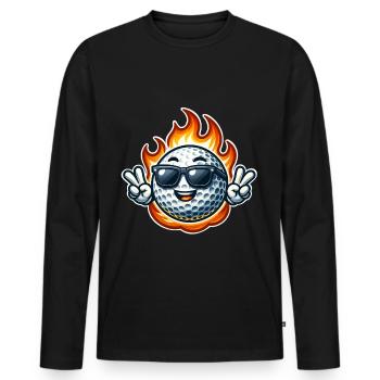 Boule de feu de golf - T-shirt manches longues Premium bio Homme - noir - Devant - Nico (187cm)