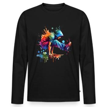 Parkour - Men's Premium Organic Long Sleeve Shirt - black - Front - Nico (187cm)