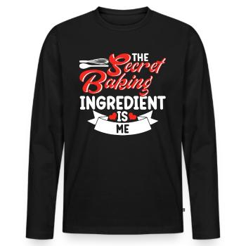 Backen Bäcker Bäckerei - Männer Premium Bio Langarmshirt - Schwarz - Vorne - Nico (187cm)