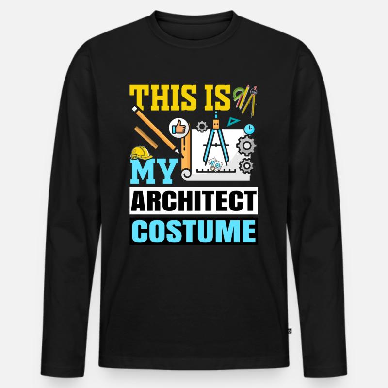 Architekt - Männer Premium Bio Langarmshirt - Schwarz