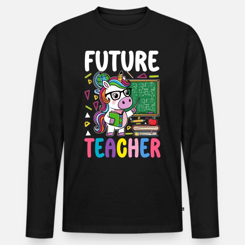 Future Teacher - Männer Premium Bio Langarmshirt - Schwarz