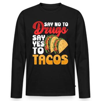 Tacos - T-shirt manches longues Premium bio Homme - noir - Devant - Nico (187cm)