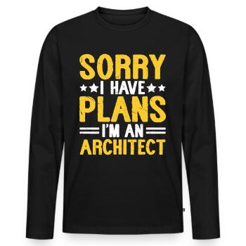 Architect - Men's Premium Organic Long Sleeve Shirt - black - Front - Nico (187cm)