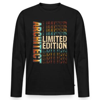 Architecte - T-shirt manches longues Premium bio Homme - noir - Devant - Nico (187cm)