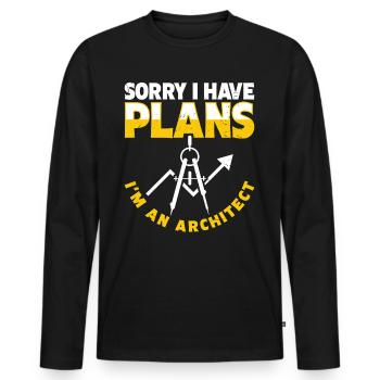 Architect - Men's Premium Organic Long Sleeve Shirt - black - Front - Nico (187cm)