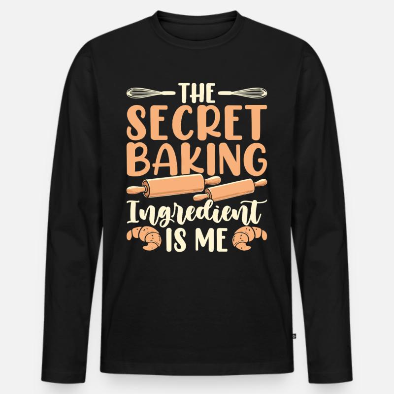 Backen Bäcker Bäckerei - Männer Premium Bio Langarmshirt - Schwarz
