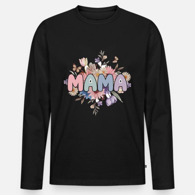Mama - Männer Premium Bio Langarmshirt - Schwarz