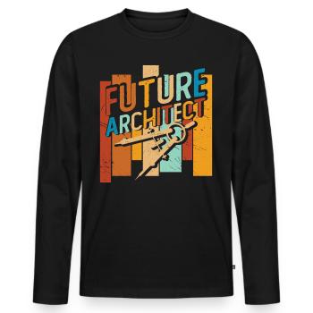 Architect - Men's Premium Organic Long Sleeve Shirt - black - Front - Nico (187cm)