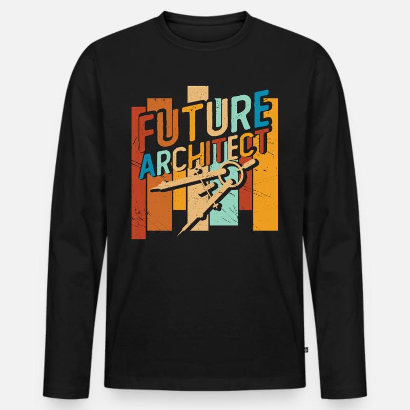 Architekt - Männer Premium Bio Langarmshirt - Schwarz
