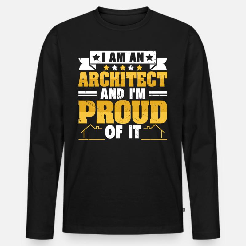 Architekt - Männer Premium Bio Langarmshirt - Schwarz