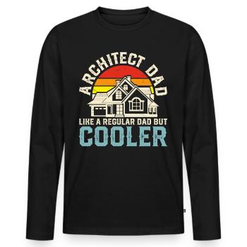 Architect - Men's Premium Organic Long Sleeve Shirt - black - Front - Nico (187cm)