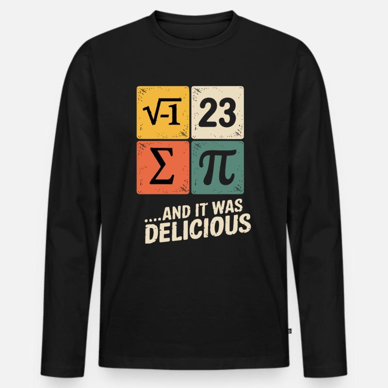 Pi Mathe - Männer Premium Bio Langarmshirt - Schwarz