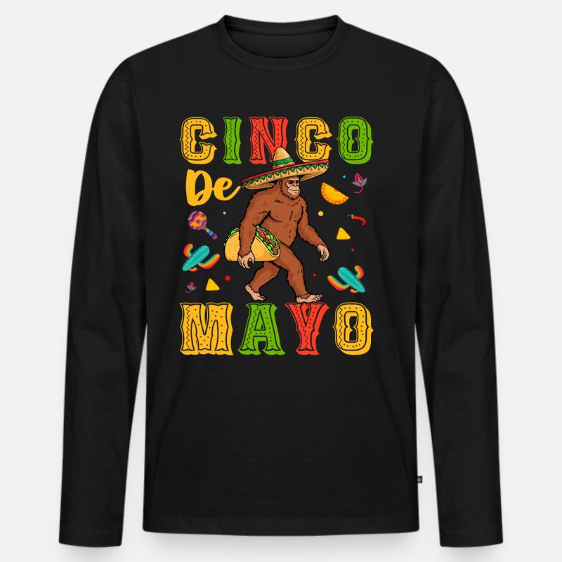 Cino De Mayo - Männer Premium Bio Langarmshirt - Schwarz