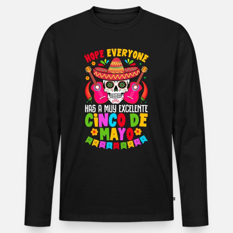 Cino de Mayo - Männer Premium Bio Langarmshirt - Schwarz