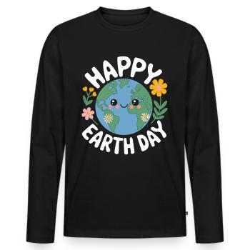 Earth Day - Men's Premium Organic Long Sleeve Shirt - black - Front - Nico (187cm)