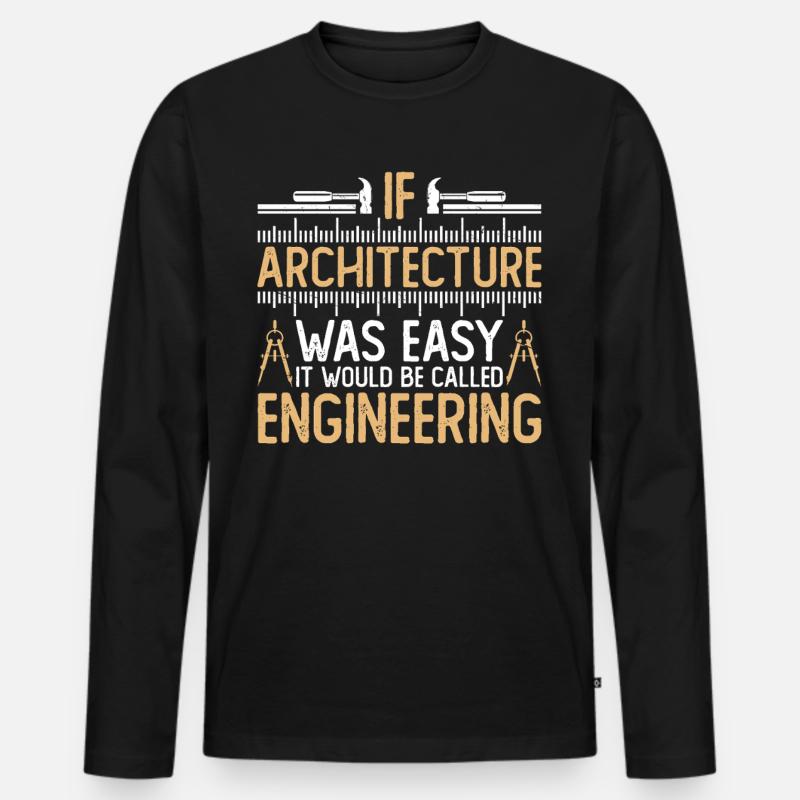 Architekt - Männer Premium Bio Langarmshirt - Schwarz
