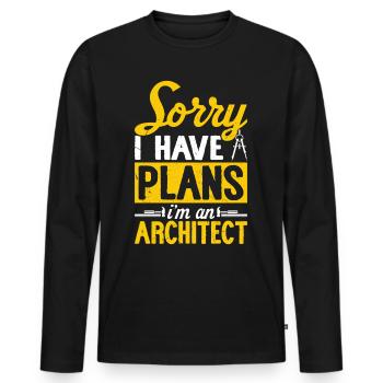 Architecte - T-shirt manches longues Premium bio Homme - noir - Devant - Nico (187cm)