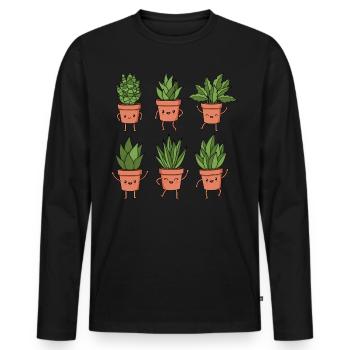 Plant - Men's Premium Organic Long Sleeve Shirt - black - Front - Nico (187cm)