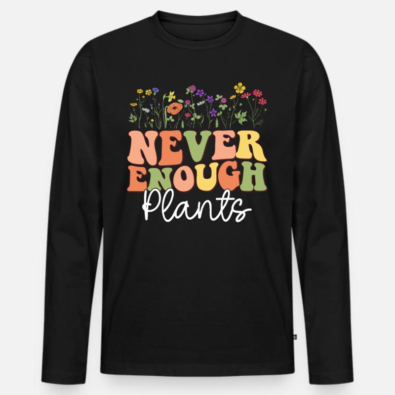 Never Enough Plants - Männer Premium Bio Langarmshirt - Schwarz