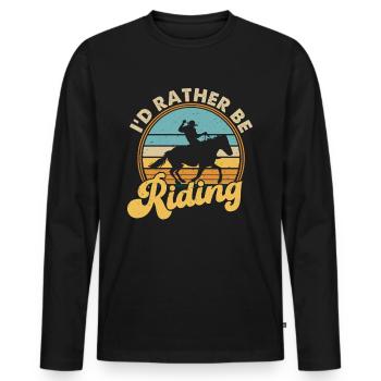 Je préfère rouler - T-shirt manches longues Premium bio Homme - noir - Devant - Nico (187cm)