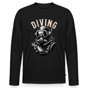 Diving - Männer Premium Bio Langarmshirt - Schwarz - Vorne - Nico (187cm)