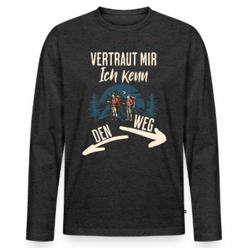 Errer - T-shirt manches longues Premium bio Homme - anthracite chiné - Devant - Nico (187cm)