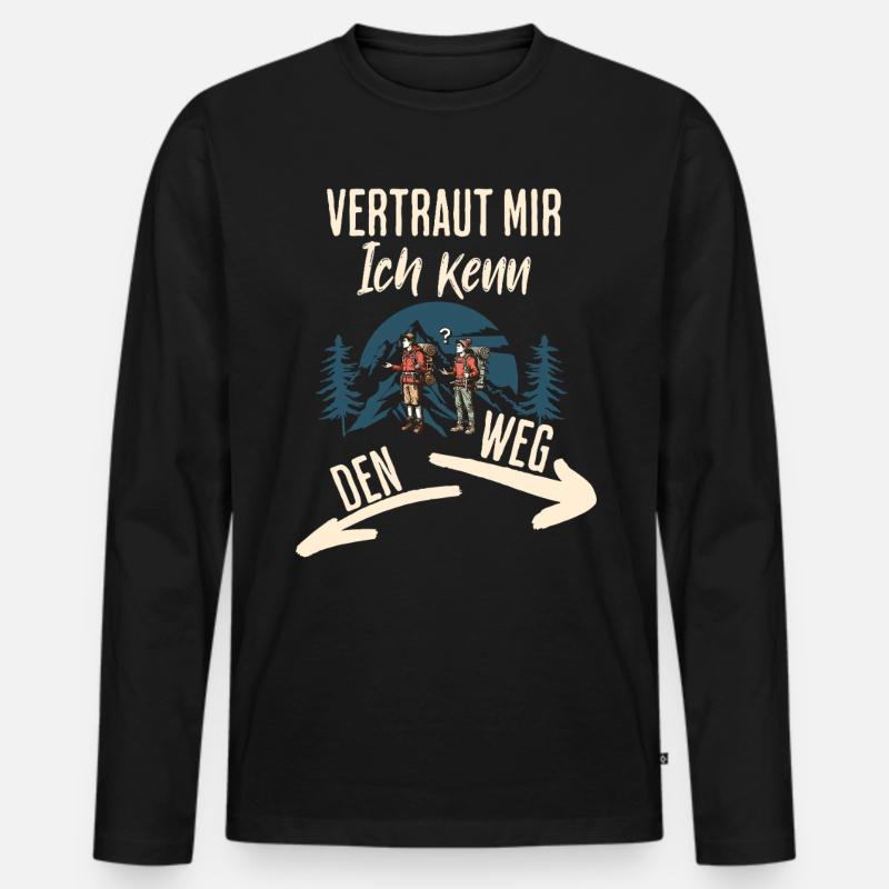 Wander - Men's Premium Organic Long Sleeve Shirt - black