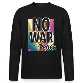 Peace Peace Freedom No War - Men's Premium Organic Long Sleeve Shirt - black - Front - Nico (187cm)