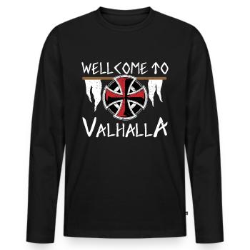 BIENVENUE À VALHALLA BIENVENUE À WALHALLA VIKING - T-shirt manches longues Premium bio Homme - noir - Devant - Nico (187cm)