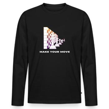 Schach Schachfiguren Schachbrett Make your Move - Männer Premium Bio Langarmshirt - Schwarz - Vorne - Nico (187cm)